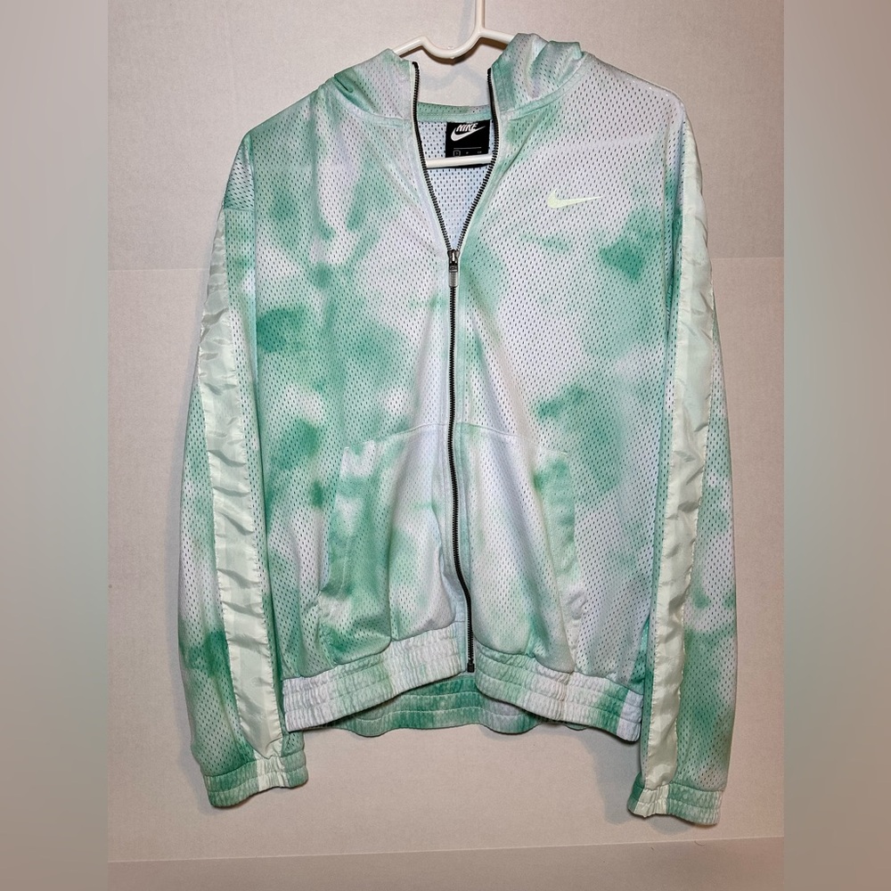 Nike Womens Sportswear Green tie-dye mesh running size small